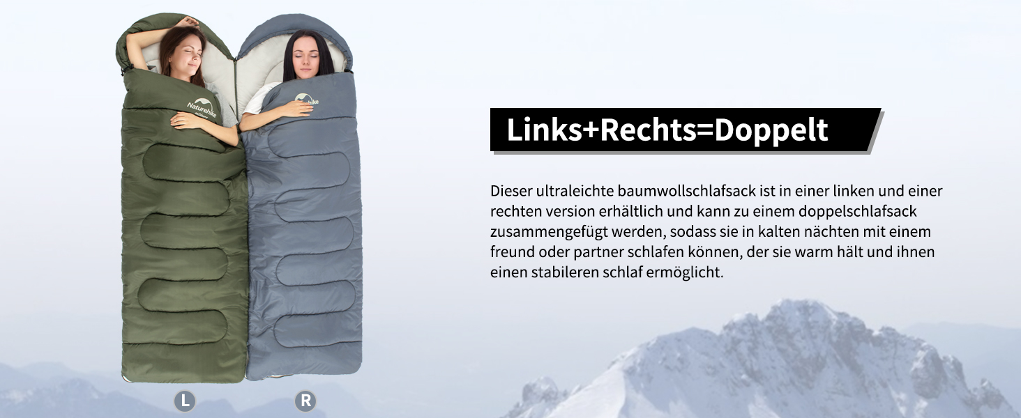 Спальний мішок Naturehike з капюшоном для кемпінгу, легкий та зручний, ідеальний для відпочинку на природі та подорожей, колір блакитний (7~11°C)