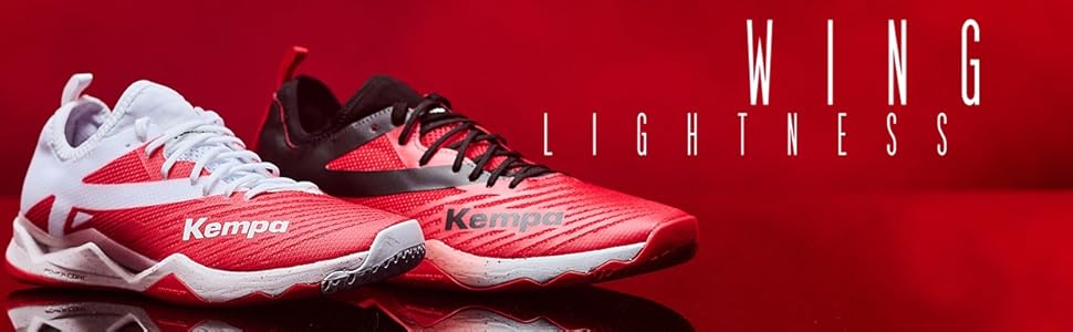 Жіночі гандбольні кросівки Kempa Wing 2.0 - біло-червоні, 40.5 EU