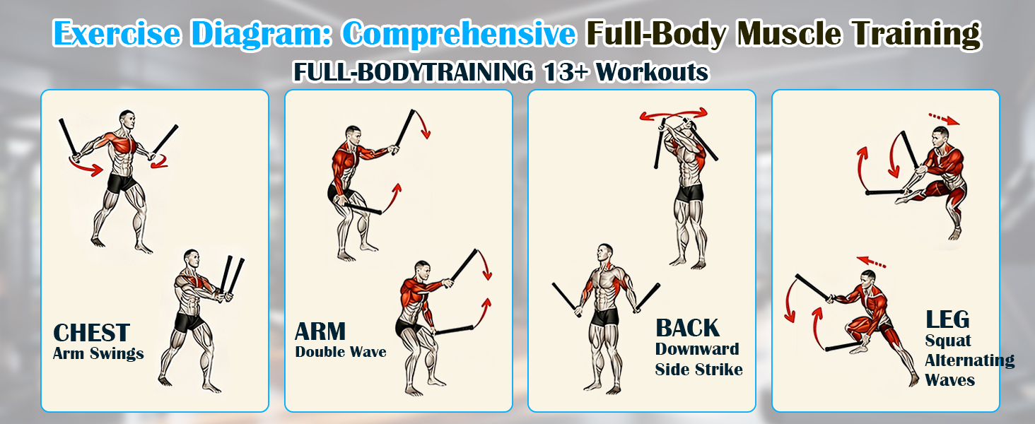 Битва мотузок TOGETDREAM: регульовані тренувальні канати без мотузки для силових тренувань, кардіо та спалювання жиру, чорний