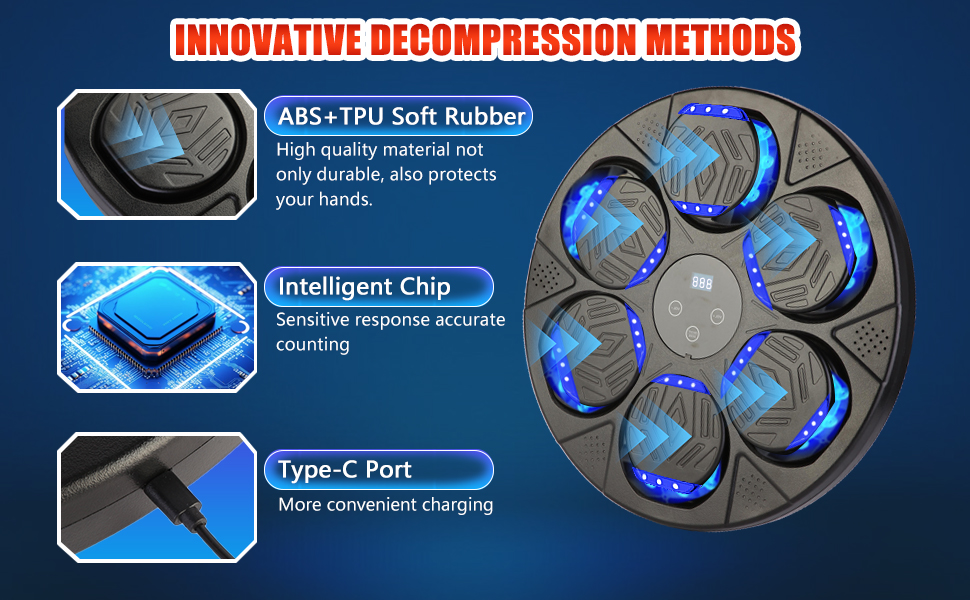 Музична боксмашина Lishetimig для стін, Bluetooth, LED-підсвітка, 7 режимів швидкості, боксерські рукавички для дорослих та дітей, тренування вдома та в офісі