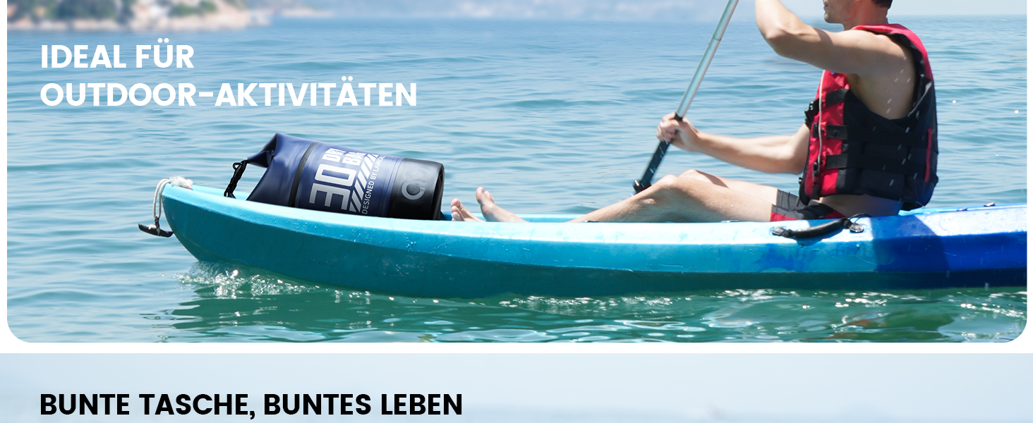 Водонепроникний рюкзак-сумка Dry Bag Lamicall 10 літрів, блакитний - міцний, з водонепроникним чохлом для телефону