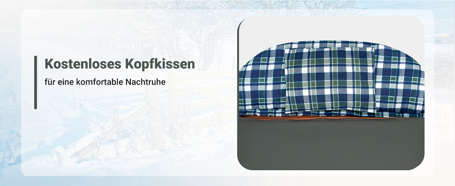 Сплячий мішок KingCamp для дорослих 3 в 1 з знімною ковдрою, зимовий, XXL, бавовна фланель, легкий, портативний, теплий (оливковий, наповнювач 500г/м²)