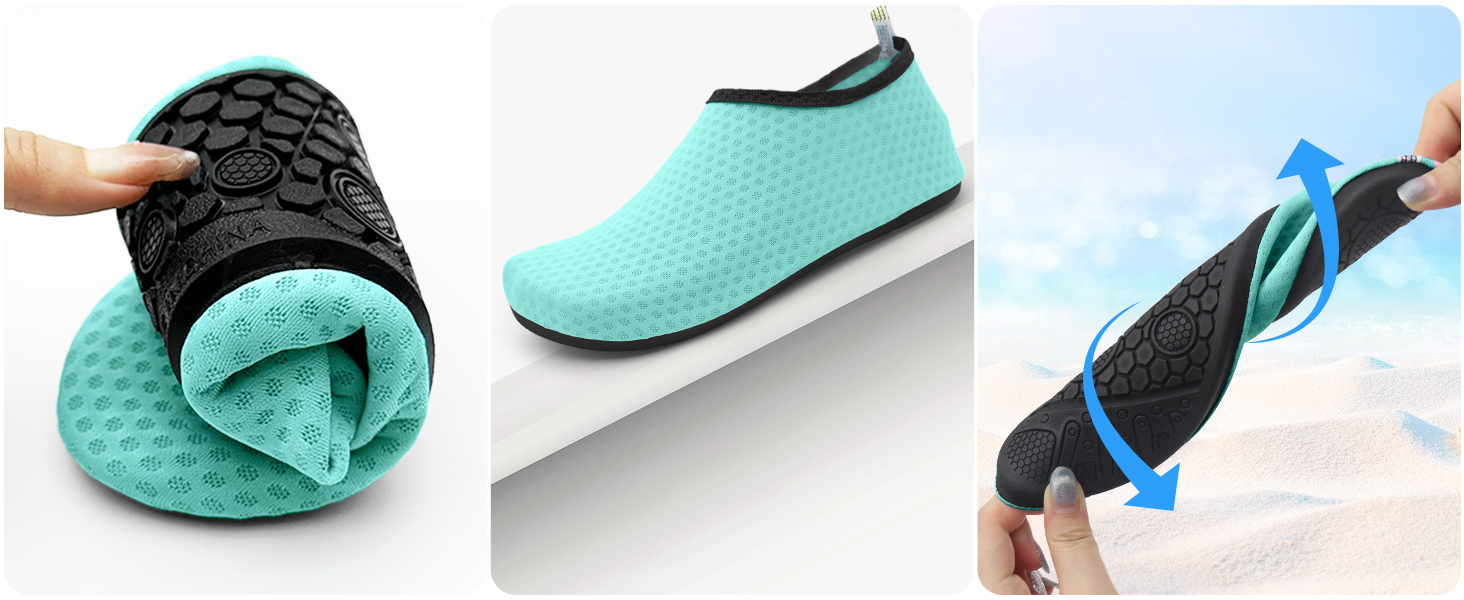 Водні тапки чоловічі та жіночі для плавання та йоги. Швидковисихаючі, дихаючі, зрізні. Розміри 34-45 EU, 40/41 EU. Колір: блакитний