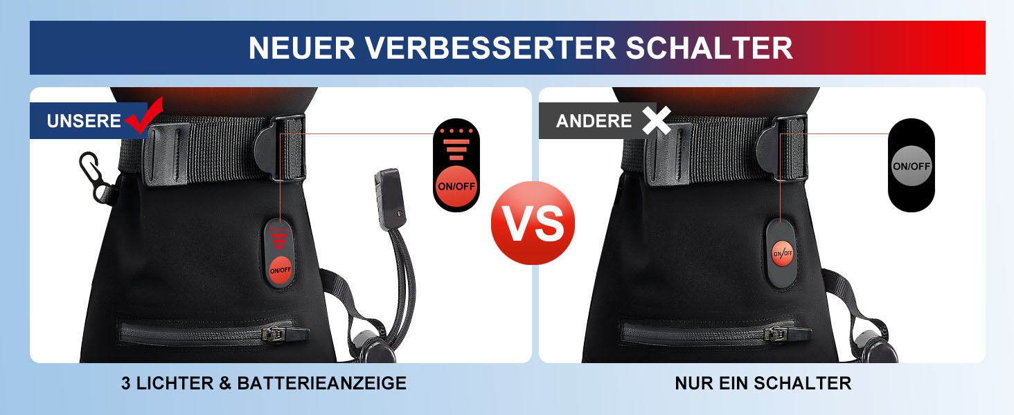 Електричні гріючі рукавиці для чоловіків та жінок, 7.4V 3200mAh, XL, Чорний