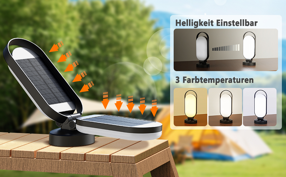 LED кемпінговий ліхтар на сонячній батареї, 5000mAh, водонепроникний, знімний, для намету, чорний