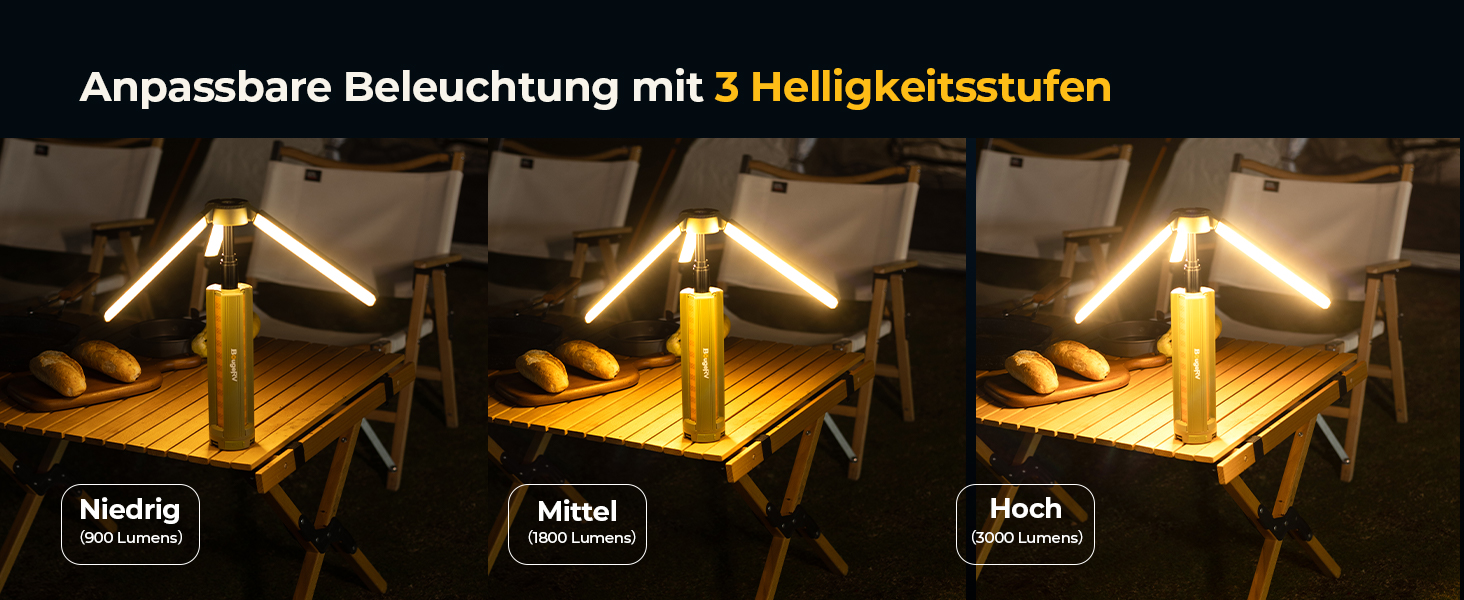 Ліхтар кемпінговий BougeRV 15600mAh, перезарядна лампа для кемпінгу, регульована висота та кут, IP54, водонепроникний, для кемпінгу, подорожей, надзвичайних ситуацій, зелений