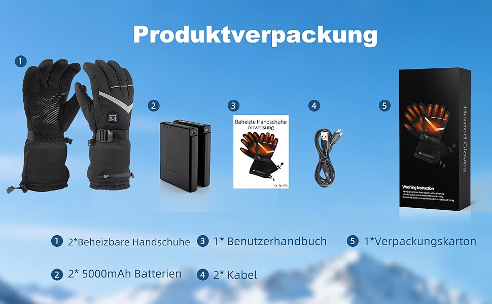 Обогріваючі рукавички для чоловіків та жінок, з акумулятором 5000mAh, 7.4V, 4 режими нагріву, зимові, вартісні, для катання на лижах та сноуборді