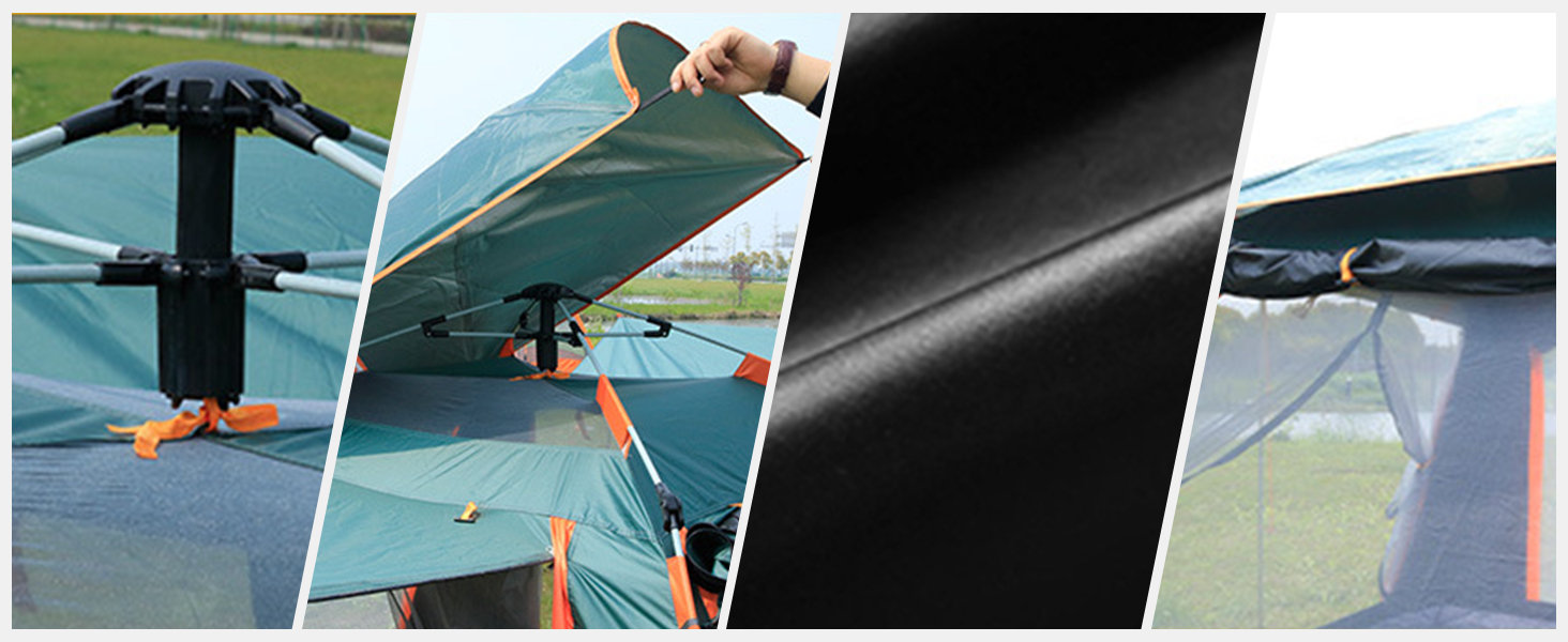 Намет туристичний Ergocar водонепроникний, легкий, Pop-Up, для 3-4 осіб, зелений, вініл