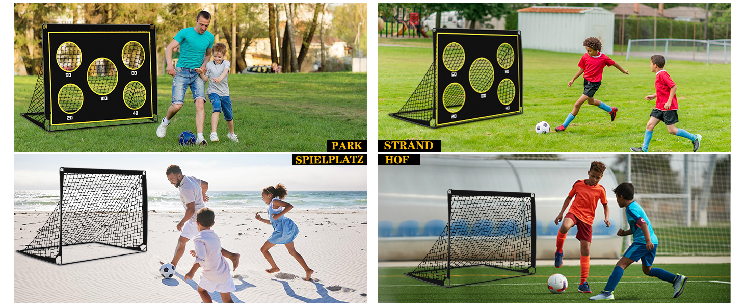 Дитячі ворота для футболу, 2-в-1 Pop-Up ворота, складані, для саду, на вулицю, з чохлом, 120x90 см, чорний