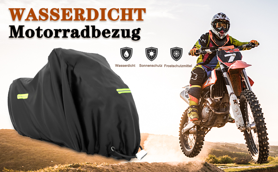 Водонепроникний чохол для мотоцикла та скутера XXXL, захисна накривна тканина 420D Oxford для вулиці, 265x105x133 см