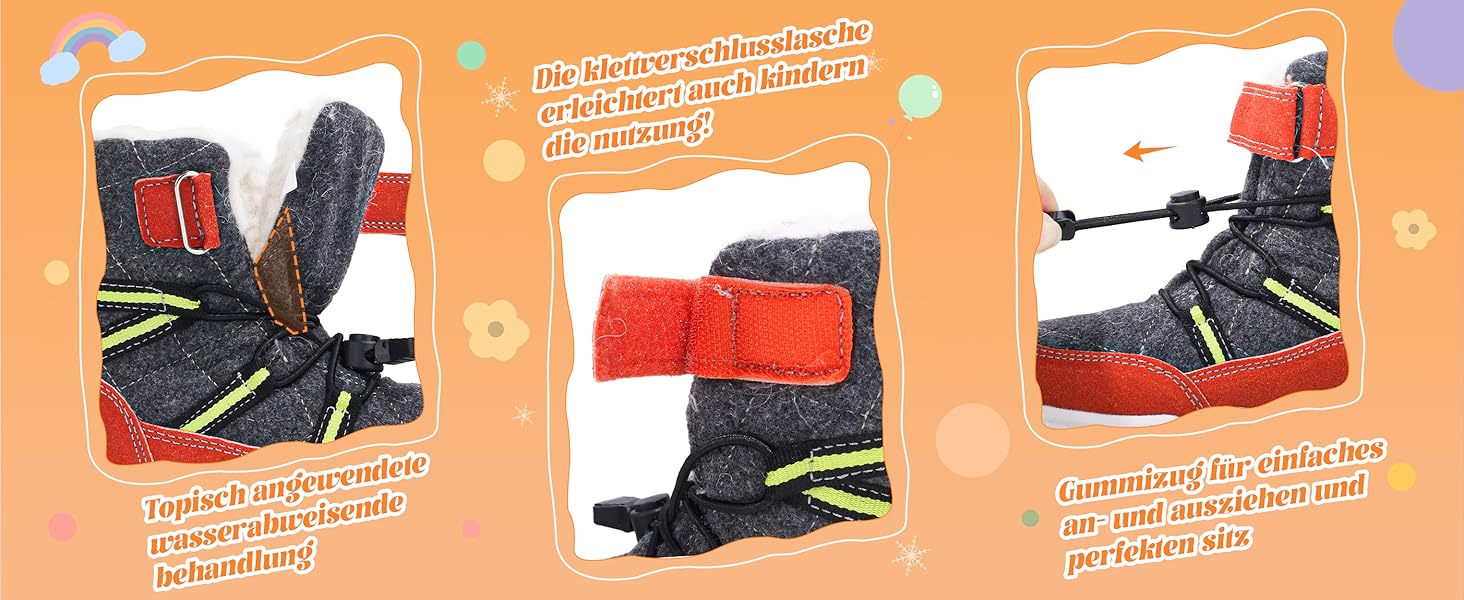 Зимові черевики Visionreast для дівчаток та хлопчиків. Теплі зимові черевики з ворсовим утеплювачем, водонепроникні, для туризму та активного відпочинку. Чорні, розмір 40 EU.