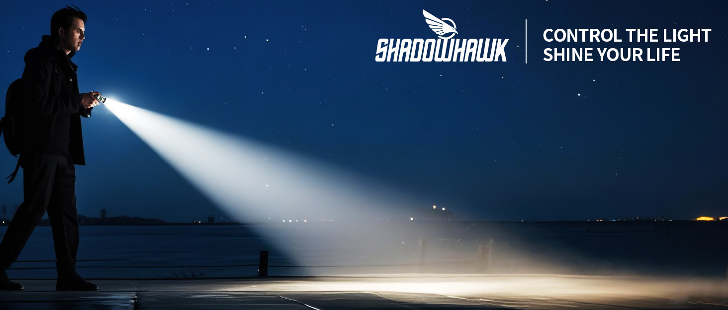 Ліхтарик тактичний Shadowhawk 2 шт. LED акумуляторний, 7 режимів, USB-C/A, COB, магніт, LCD-дисплей - чорний