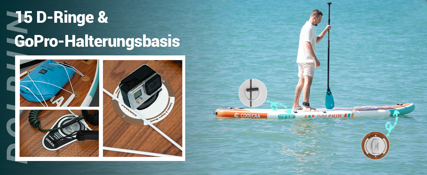 SUP дошка COOLCAA 355 см Timber Skiff надувна з аксесуарами та сумкою для дорослих, вантажопідйомність 222 кг, ширина 86 см