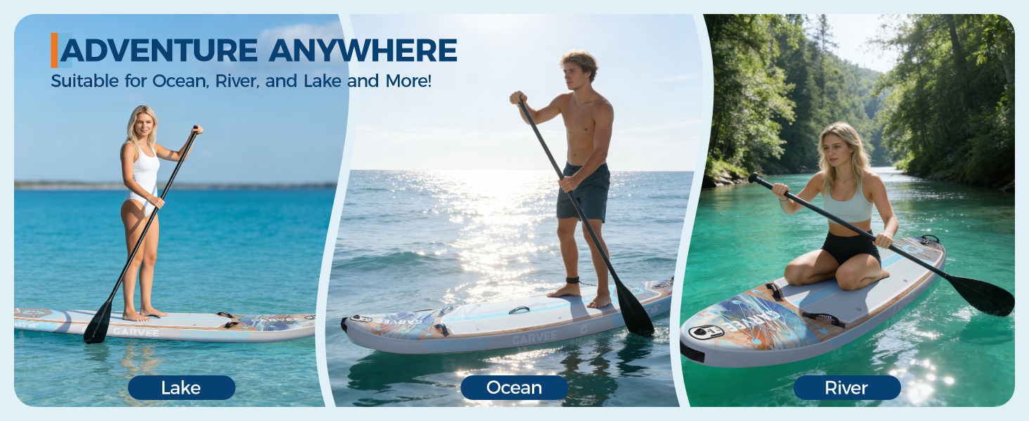 Надувний SUP Борд Преміум Класу з Аксесуарами, Кріпленням для Камери та Регульованим Веслом