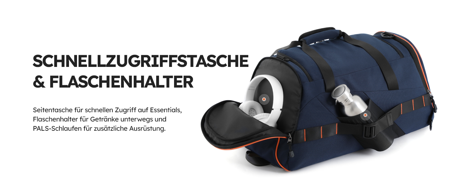 Спортивна сумка Tolaccea 47L з відділенням для взуття та мокрого одягу - рюкзак-дуffel для фітнесу, тренувань, басейну, подорожей (Темно-синій)