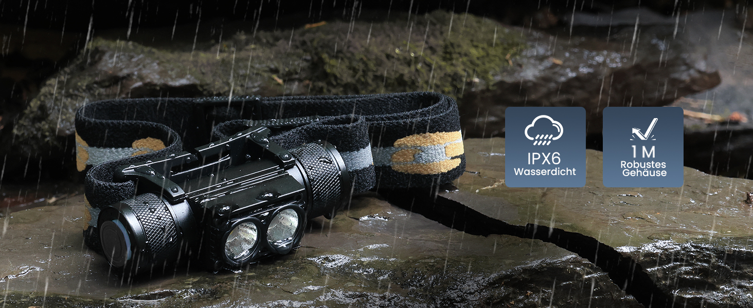 Налобний ліхтар Sofirn D25LR/H25LR з червоним світлом 660нм та High CRI, акумуляторний LED ліхтар USB-C, водонепроникний IPX6 для бігу, риболовлі та полювання