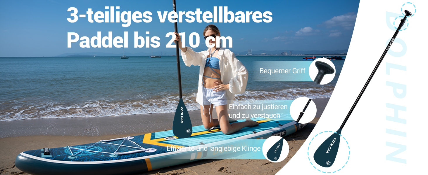 SUP дошка COOLCAA Trail Blazer-1 надувна, 355 см, ширина 86 см, вантажопідйомність 222 кг, з аксесуарами та сумкою для перенесення, для дорослих