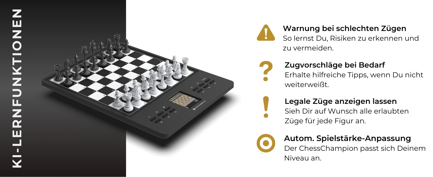 Електронний шаховий комп'ютер Millennium M808 ChessChampion 2.0 з підказками та навчальним режимом, для початківців, дітей і мобільного використання