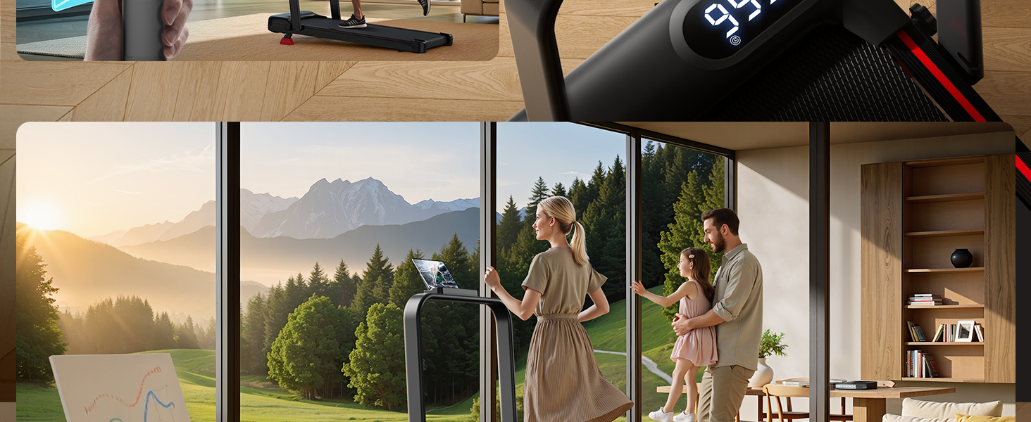 Біговий тренажер CURSOR 4-в-1: складаний, з нахилом 15%, Walking Pad з регулюванням нахилу та трійною амортизацією, дистанційне керування, максимальне навантаження 136 кг