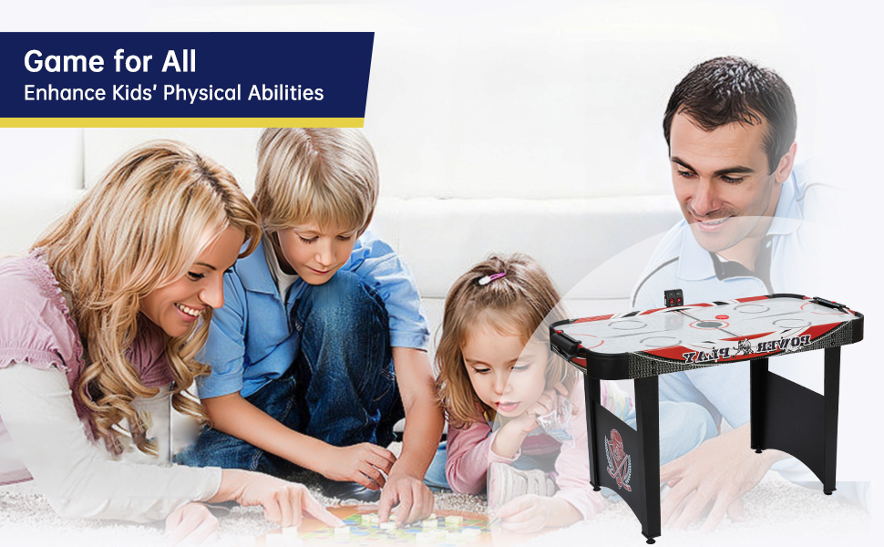 Набір для гри в аерохокей з цифровою системою підрахунку очок, 4 фути, для дорослих (2 шайби, 2 ручки)