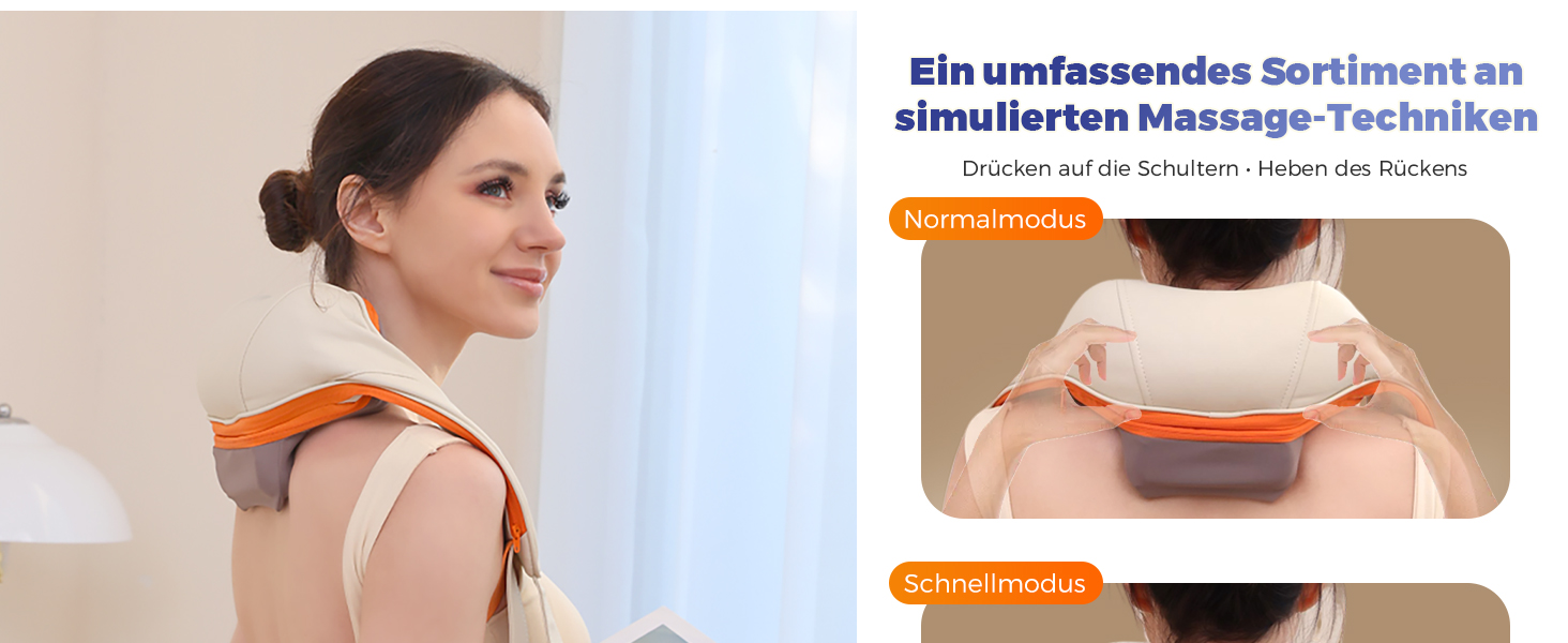 Масажер для шиї з підігрівом Kalbelos Shiatsu 4D глибокого впливу для плечей, ніг та тіла. Зняття м'язового болю.