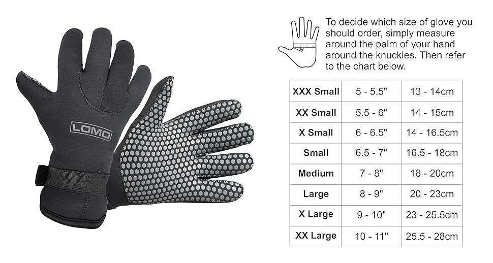 Дайвінг рукавички Lomo Neopren, 5 мм, XXL