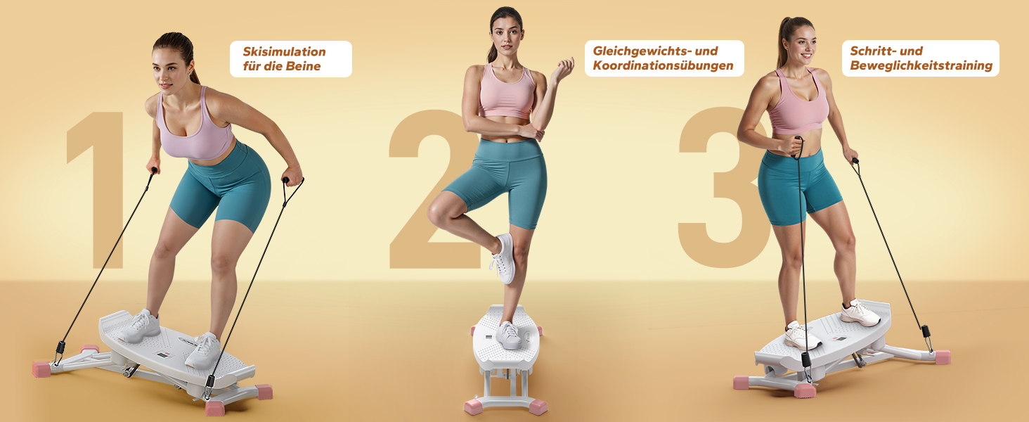 Баланс-борд MERACH для дорослих з дисплеєм, тренажер рівноваги з 2 еластичними стрічками, до 136 кг, для бокової мобільності, реабілітації та координації, для дому, білий