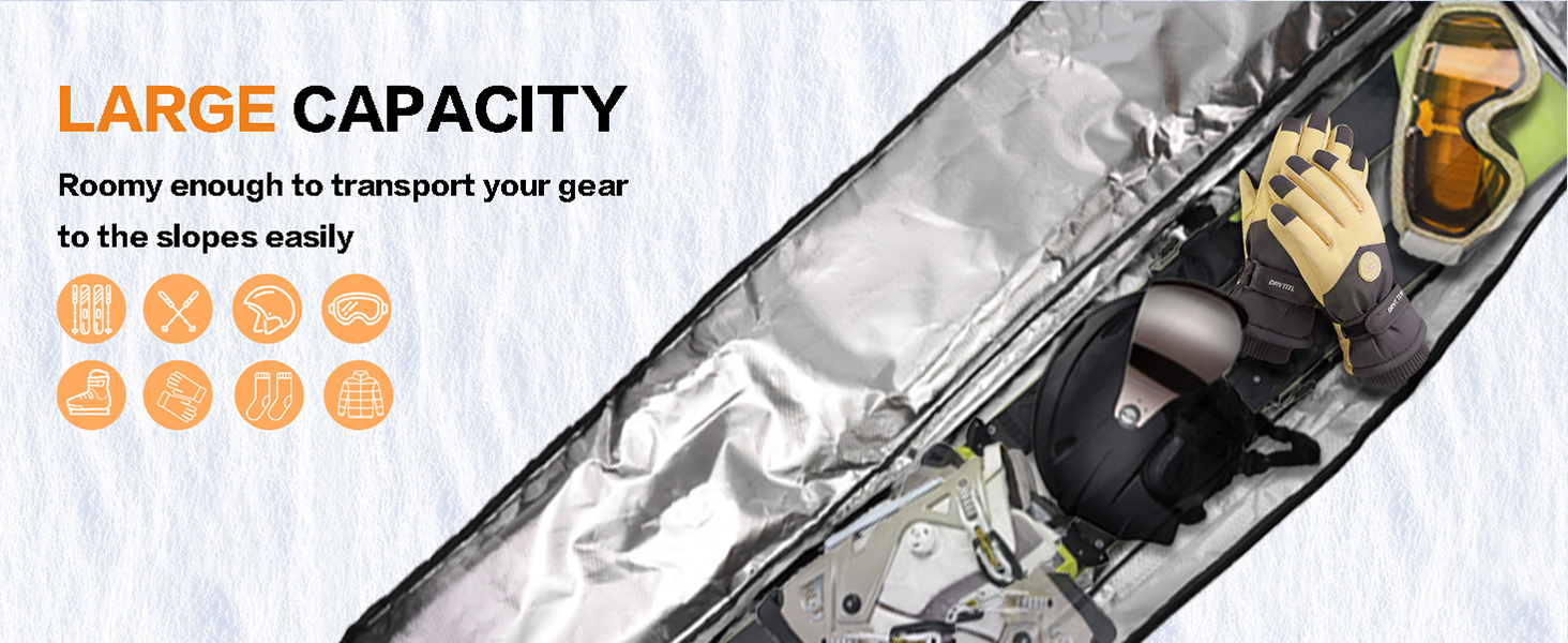 Чохол для сноуборду/лиж з колесами, 1680D Oxford, водонепроникний, для подорожей літаком, 164 см