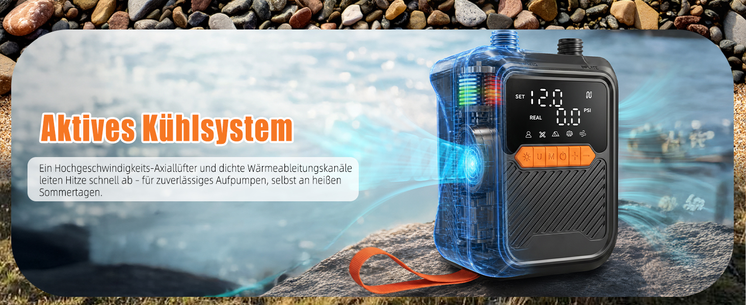 Електричний насос для SUP дошки 20 PSI з адаптером 12V для авто, каяка, човна, надувного басейну та намету