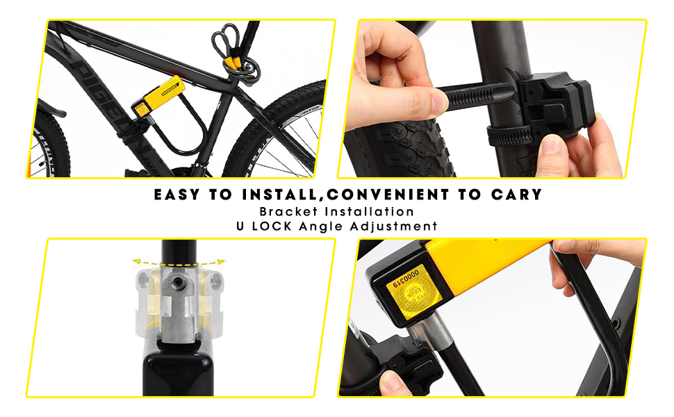 Замок U-Lock для електросамокатів та велосипедів, 1,2 м/10 мм кабель, 3 ключі, захист від крадіжок