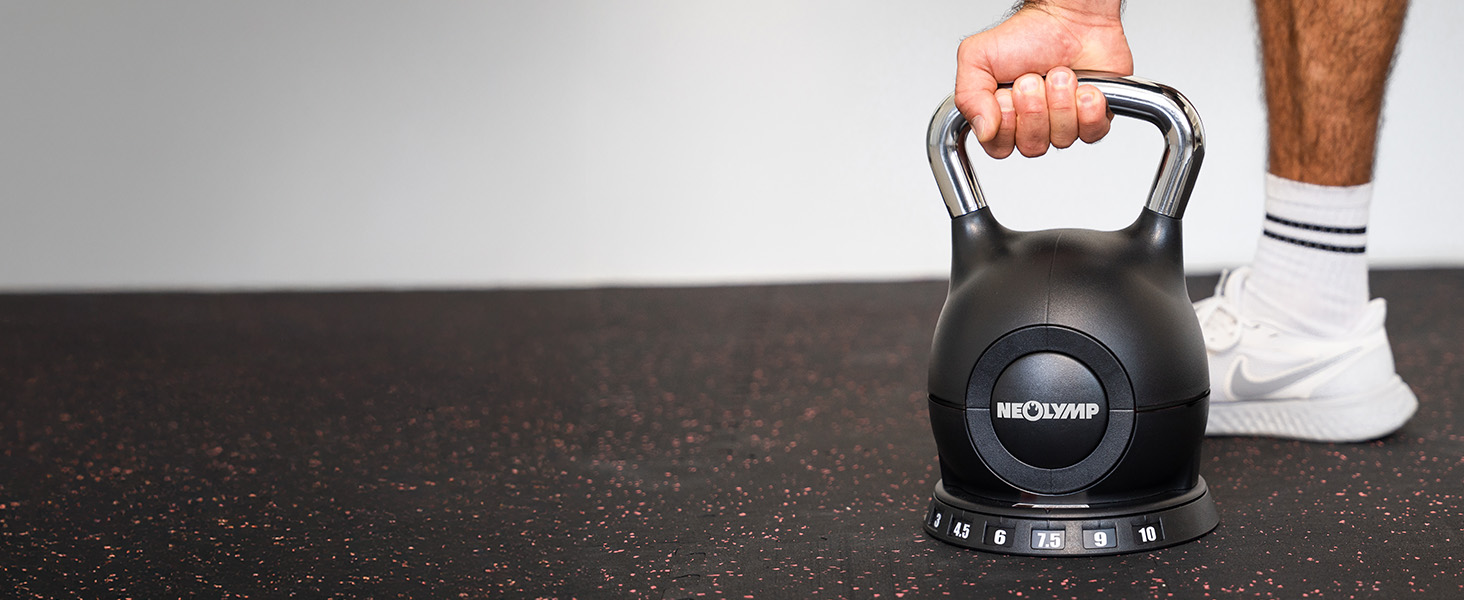 Набір гирь NEOLYMP 2-20 кг (7-в-1) регульовані для тренувань вдома - чавунні гирі з міцною нержавіючою ручкою для ефективних махів