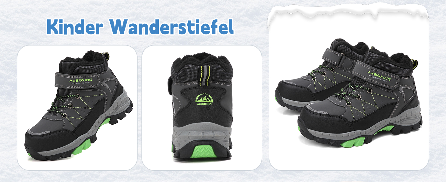 Зимові черевики TARELO для дітей, непромокаючі зимові черевики, черевики для снігу, унісекс, утеплені туристичні черевики, сірі, розмір 32-39