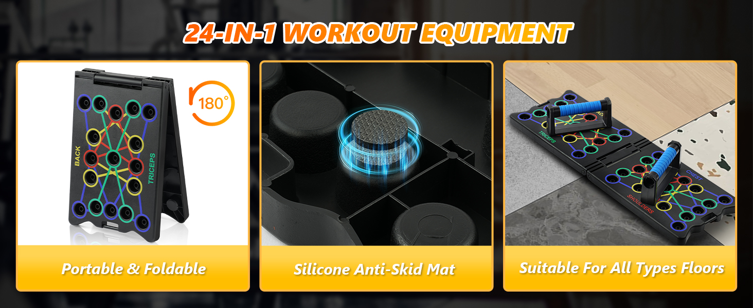 Флінтронік Тримачі для віджимань, дошка для віджимань, складані, портативні, багатофункціональні, для тренувань всього тіла, 24 в 1