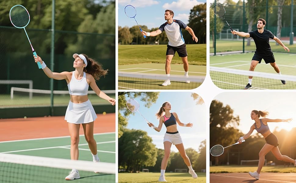 Набір для бадмінтону Federball: 2 ракетки, 2 воланчики, сумка (FD01) блакитний