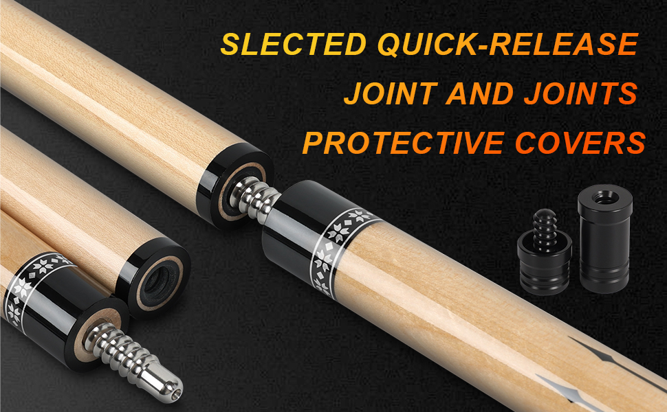 AKLOT Більярдний кий професійний з телескопічним подовженням, канадська береза, з кейсом для кия, 147 см (58''), 538-595 г (19-21oz) (Сріблястий 595 г)