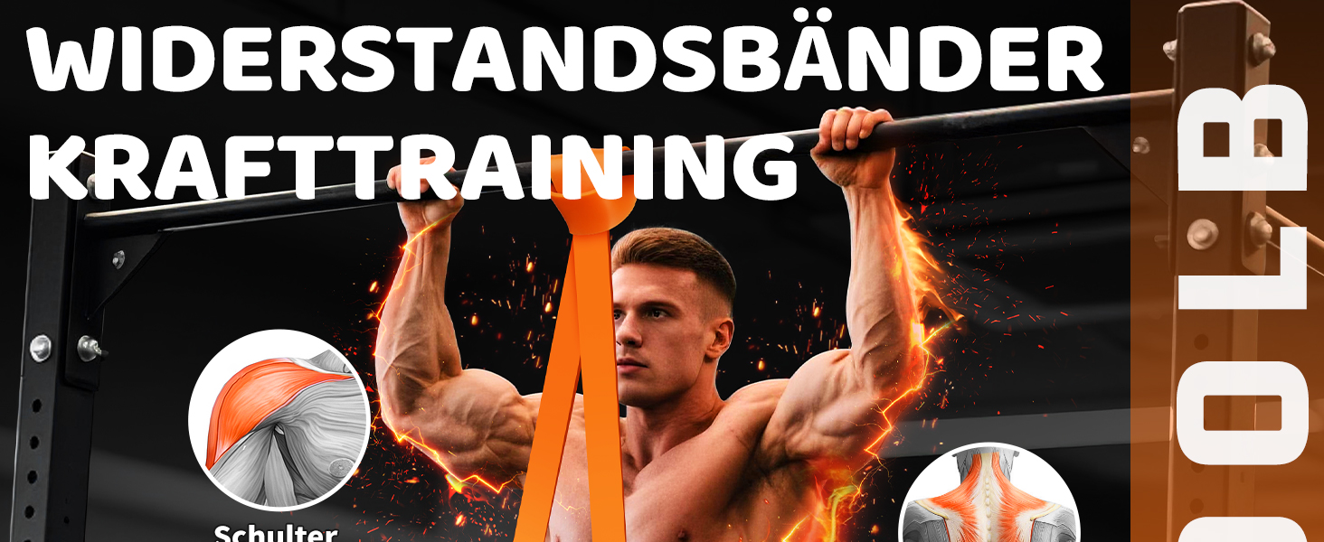 Набір еластичних стрічок Fokky для фітнесу, 4 рівні, з дверним кріпленням та захисними подушечками, для силових тренувань, чорний, фіолетовий, зелений, помаранчевий