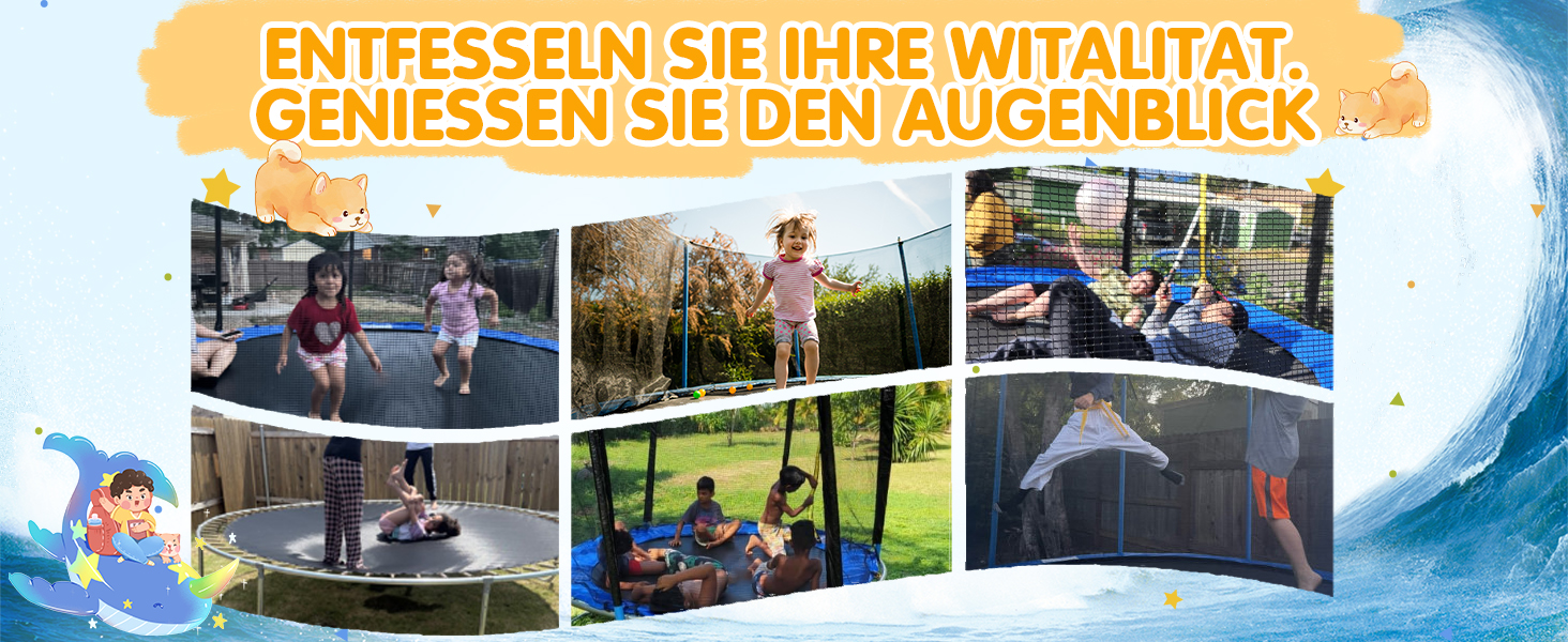 Батут Redkid Outdoor 305 см з сіткою, драбиною та баскетбольним кільцем, 440 фунтів