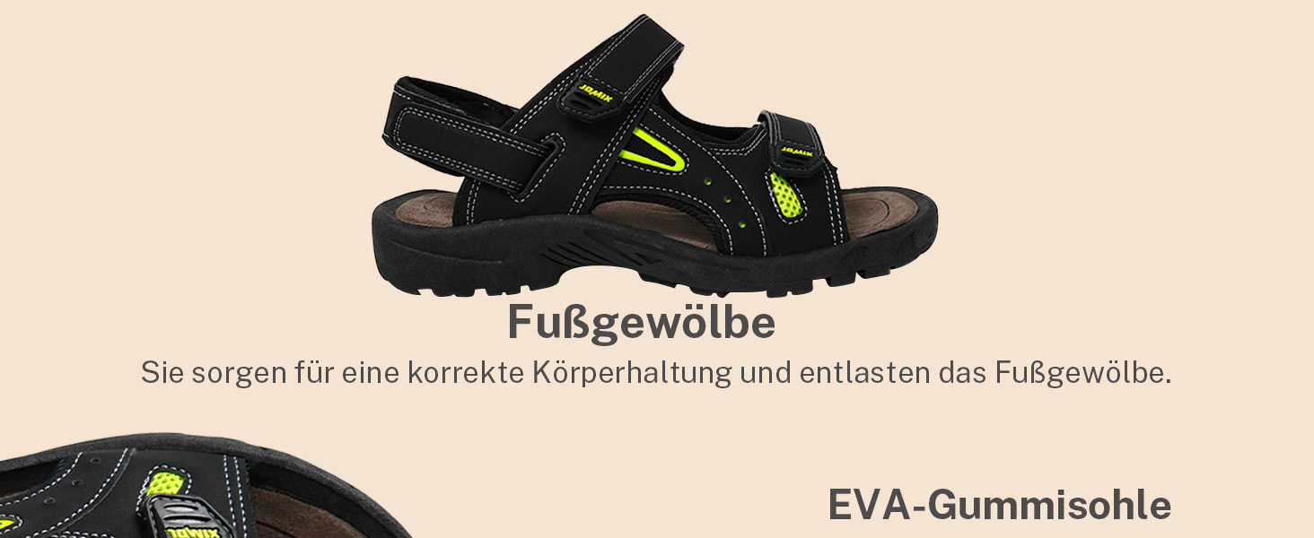 Чоловічі сандалі JOMIX для активного відпочинку на липучках: пляж, гори, подорожі - 44 EU, чорні