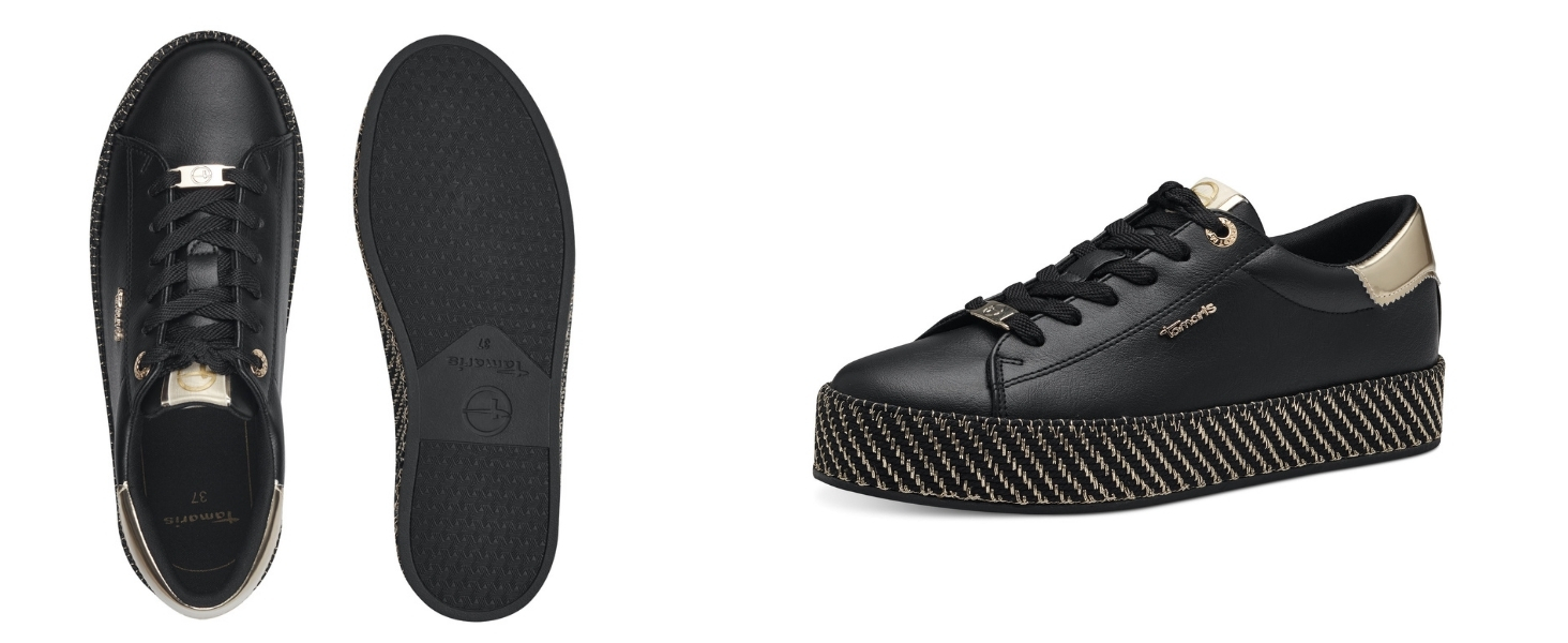 Кросівки жіночі Tamaris Low-Top біло-золотисті, 38 EU - Стильні повсякденні кеди