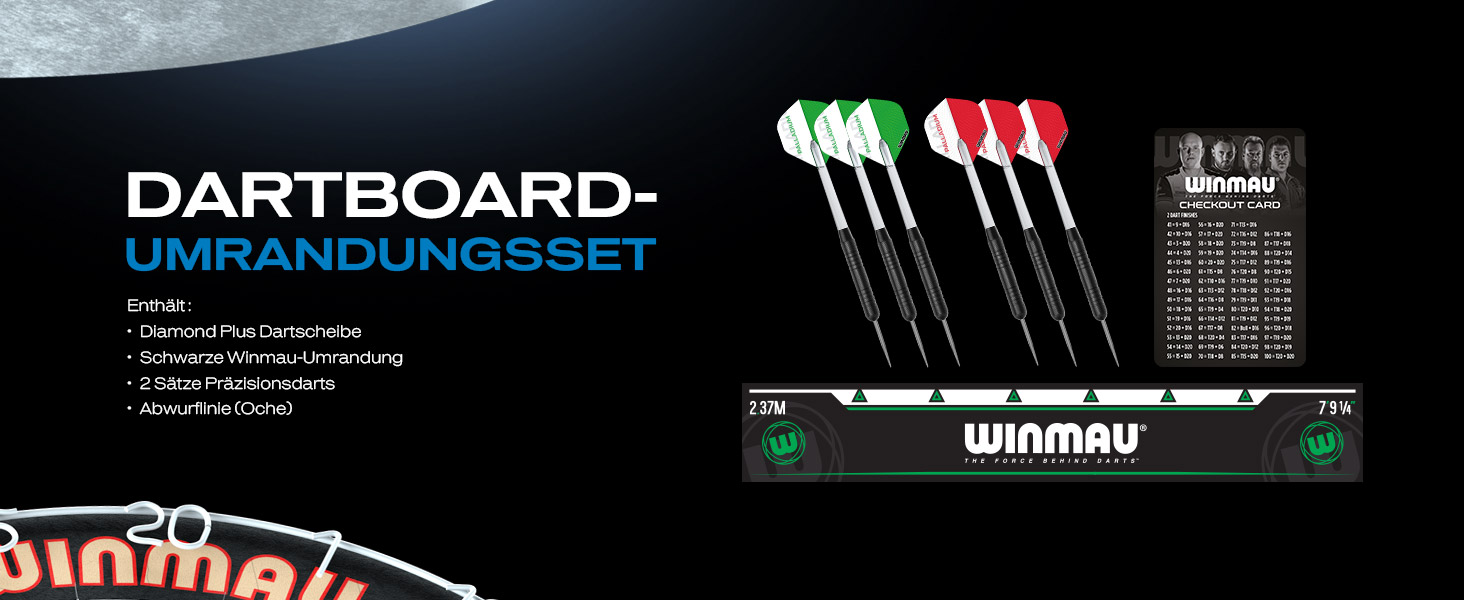 Дартс Winmau Diamond Plus PDC – професійна сталева мішень, ультратонкий дріт, високощільний сизаль