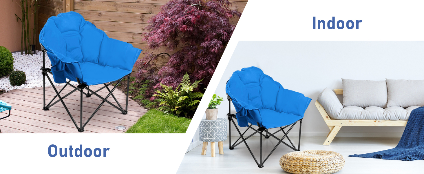 Крісло для кемпінгу High Point Sports Moon Chair XXL, розкладне, блакитне, до 150 кг