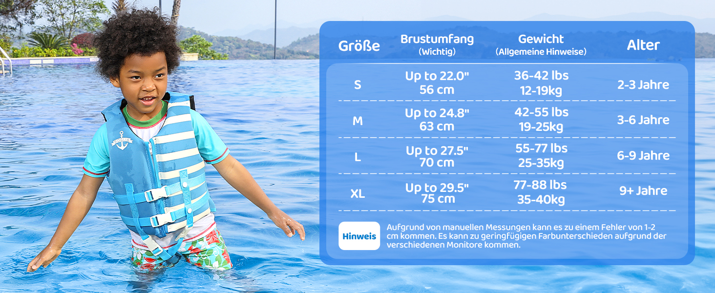 Дитяча жилетка для плавання PROTAURI Neopren, 2-9 років, 50N, блакитна