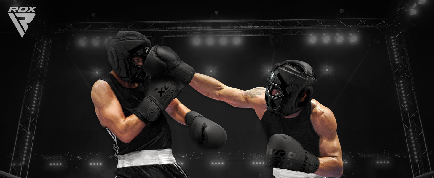 Захист голови для боксу та кікбоксингу RDX Maya Hide, MMA, Taekwondo, Muay Thai, чоловічий/жіночий, синій