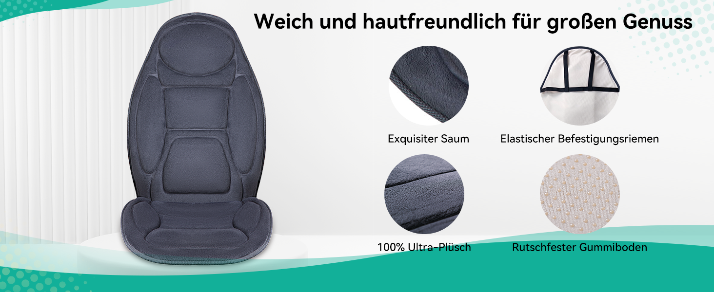 Масажне сидіння Snailax з підігрівом та вібрацією для спини та шиї. Масажер для спини для дому та офісу. Подарунок для чоловіків та жінок