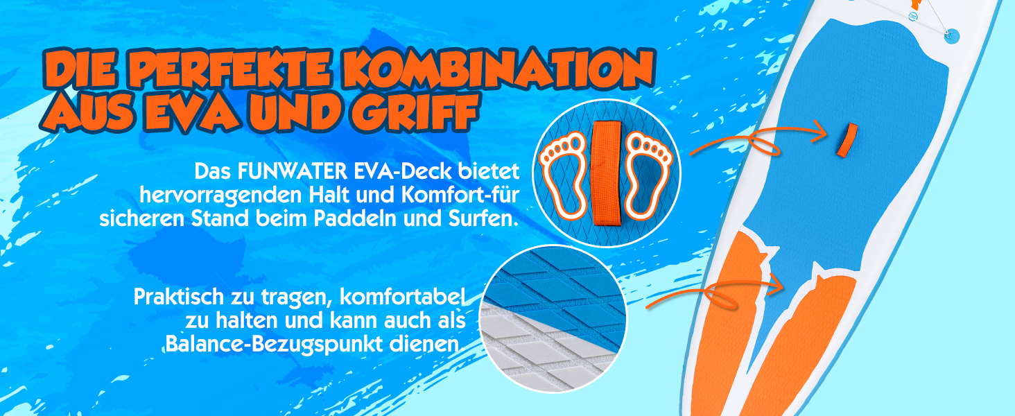 Надувне SUP-борд FunWater: комплект з аксесуарами (весло, насос, рюкзак, лінія, водонепроникний мішок)