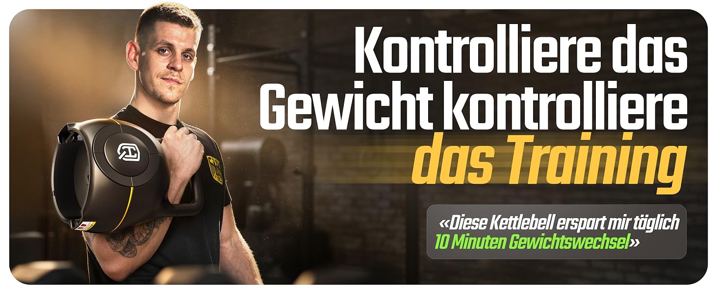 Регульована гиря HQ Germany від 2 до 20 кг з антиковзаючим Powdercoat покриттям, набір ваг для домашнього тренування