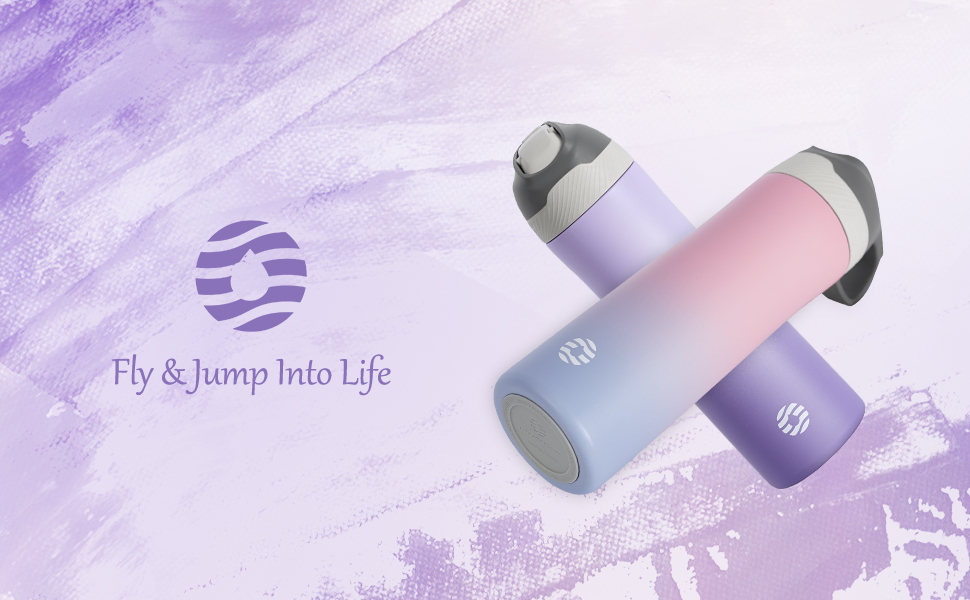 Термобутилка FEIJIAN FJbottle 550 мл з щіткою, фіолетова, нержавіюча сталь