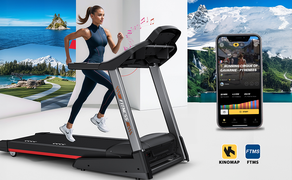 Біговий тренажер CharonFit T800: складний, потужний, до 160 кг, 20 км/год, з монітором