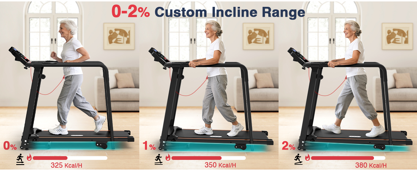 Біговий доріжка Redliro з довгими поручнями для людей похилого віку, до 136 кг, складана, з колесами, тримач для напоїв та телефону, для відновлення вдома або в квартирі