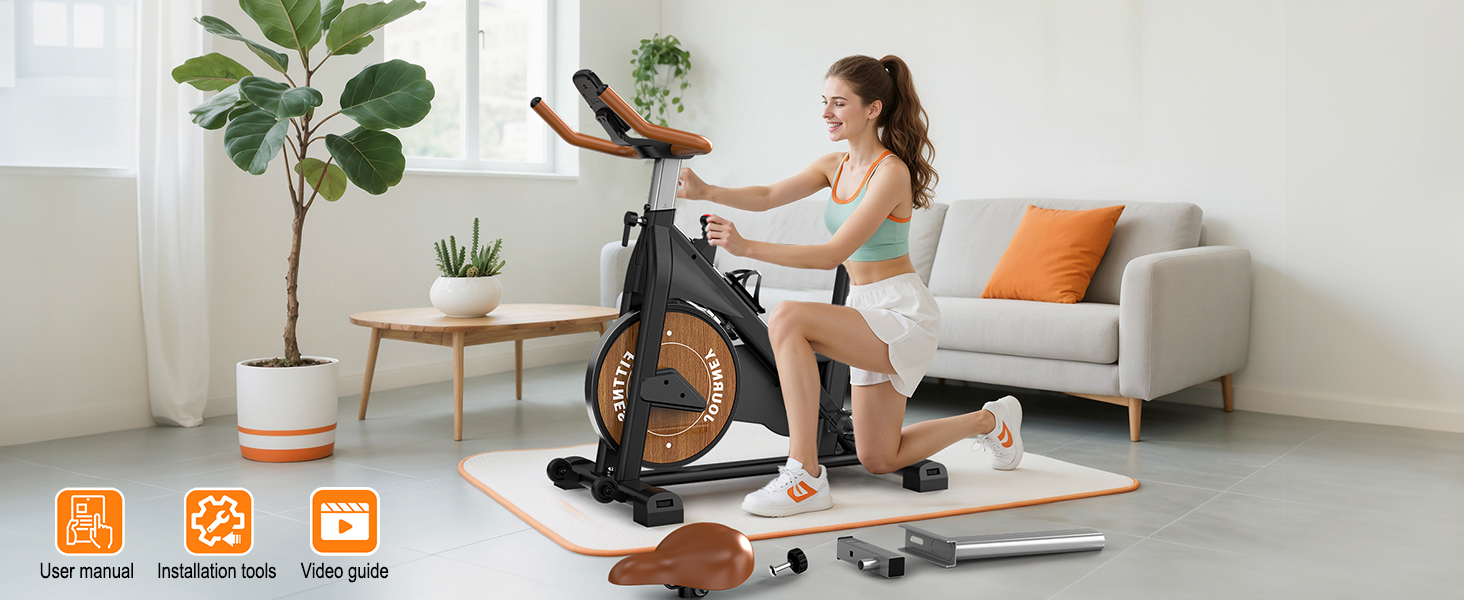 Велотренажер з Bluetooth: велотренажер з магнітним опором, фітнес-велосипед для дому з LCD-дисплеєм, до 160 кг, чорний